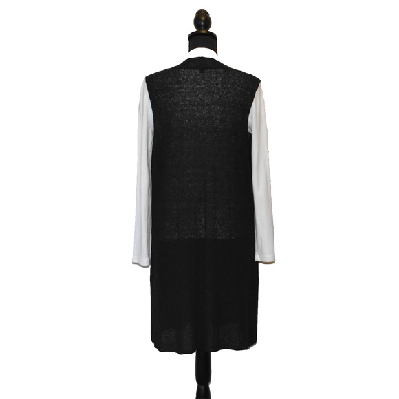 A5 Auth EILEEN FISHER Viscose Open Front Sleeveless Long Cardigan Sweater Size L - Picture 2 of 5